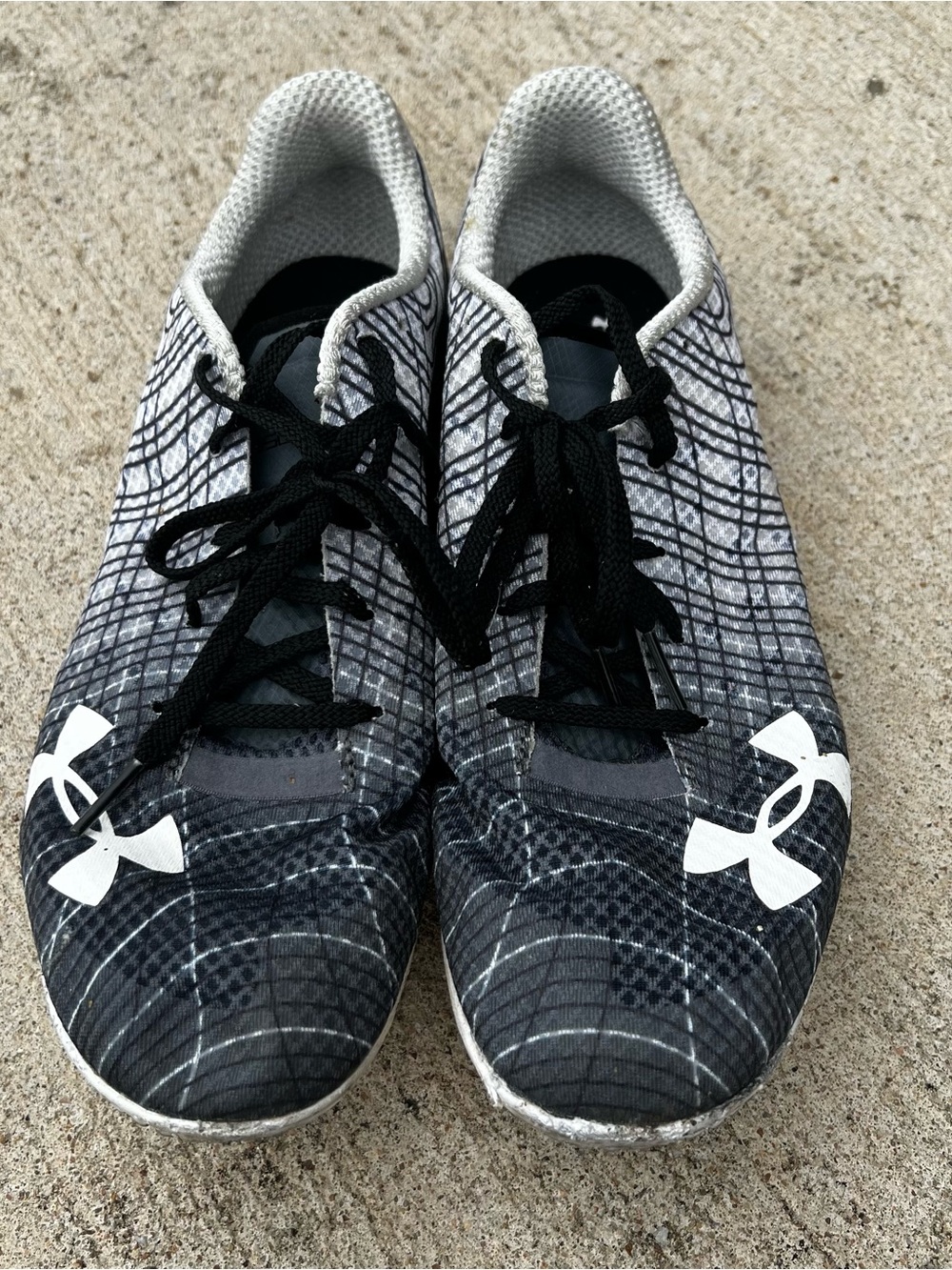 Under Armour Kick Distance 3 Black & White Patterned Track Cleats Size 9.5